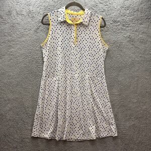 Sport Haley Large Golf Dress Sleeveless Black Yellow Polkadots Activewear Tennis